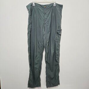 ExOfficio Mens Green Nylon Hiking Pants Sz XL Outdoor Lightweight Travel Pockets